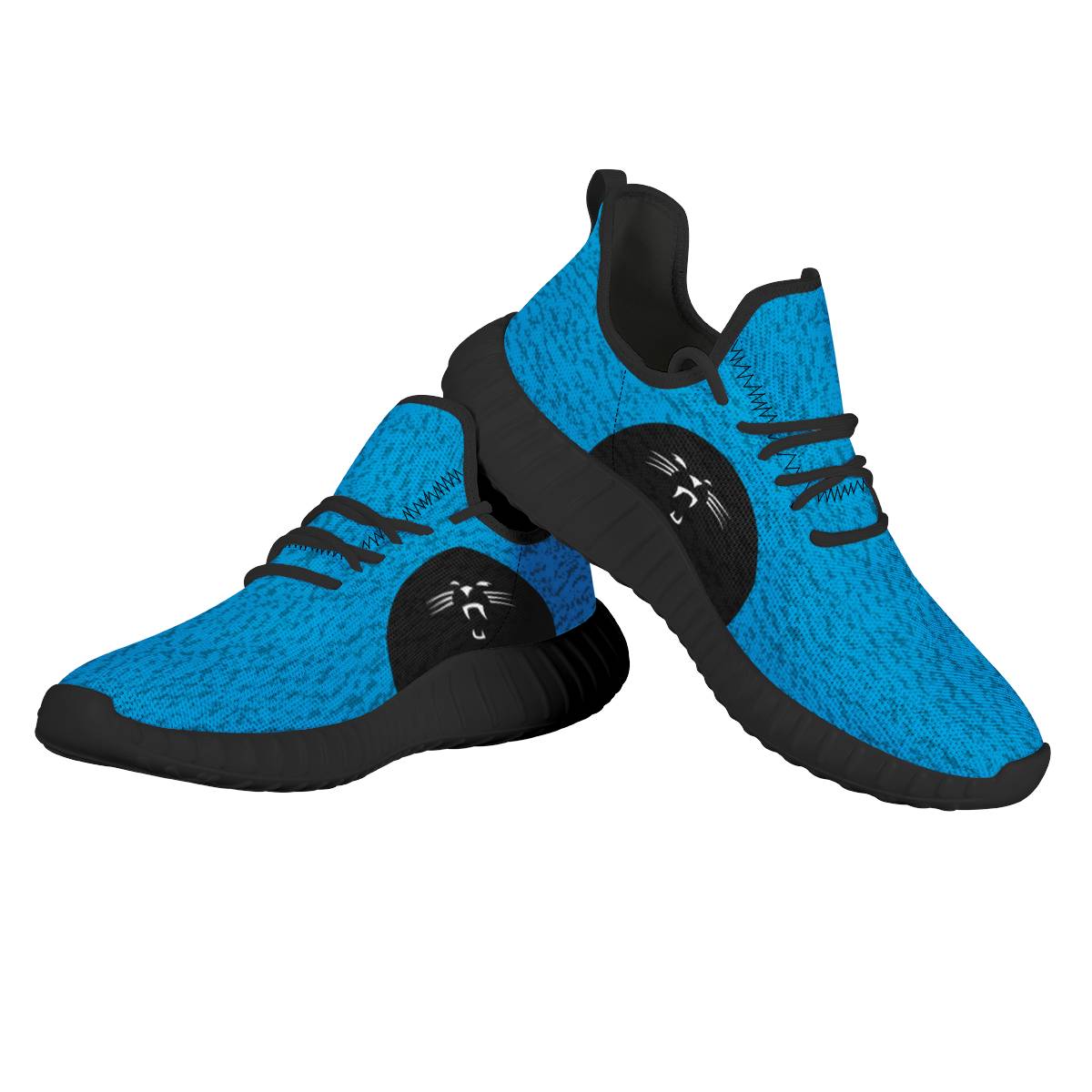 Men's NFL Carolina Panthers Mesh Knit Sneakers/Shoes 001